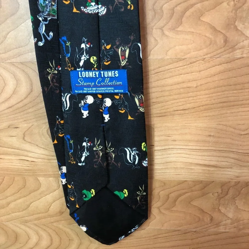 Vintage Looney Tunes Stamp Collection 1997 Tie USPS New Without Tags